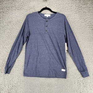 Kinetix Shirt Mens Small Blue Long Sleeve Henley *NWT*